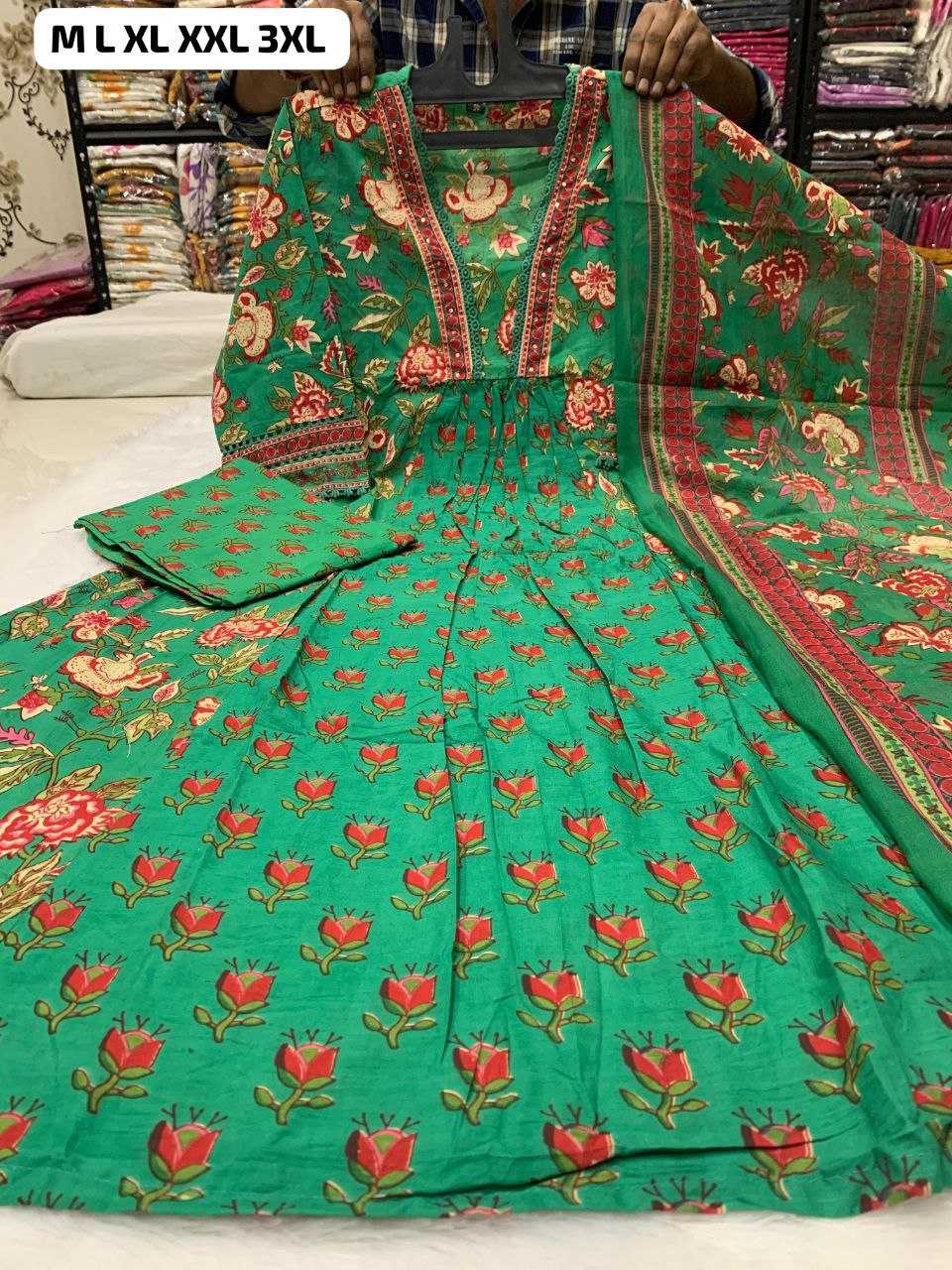 Cotton  Anarkali Suit